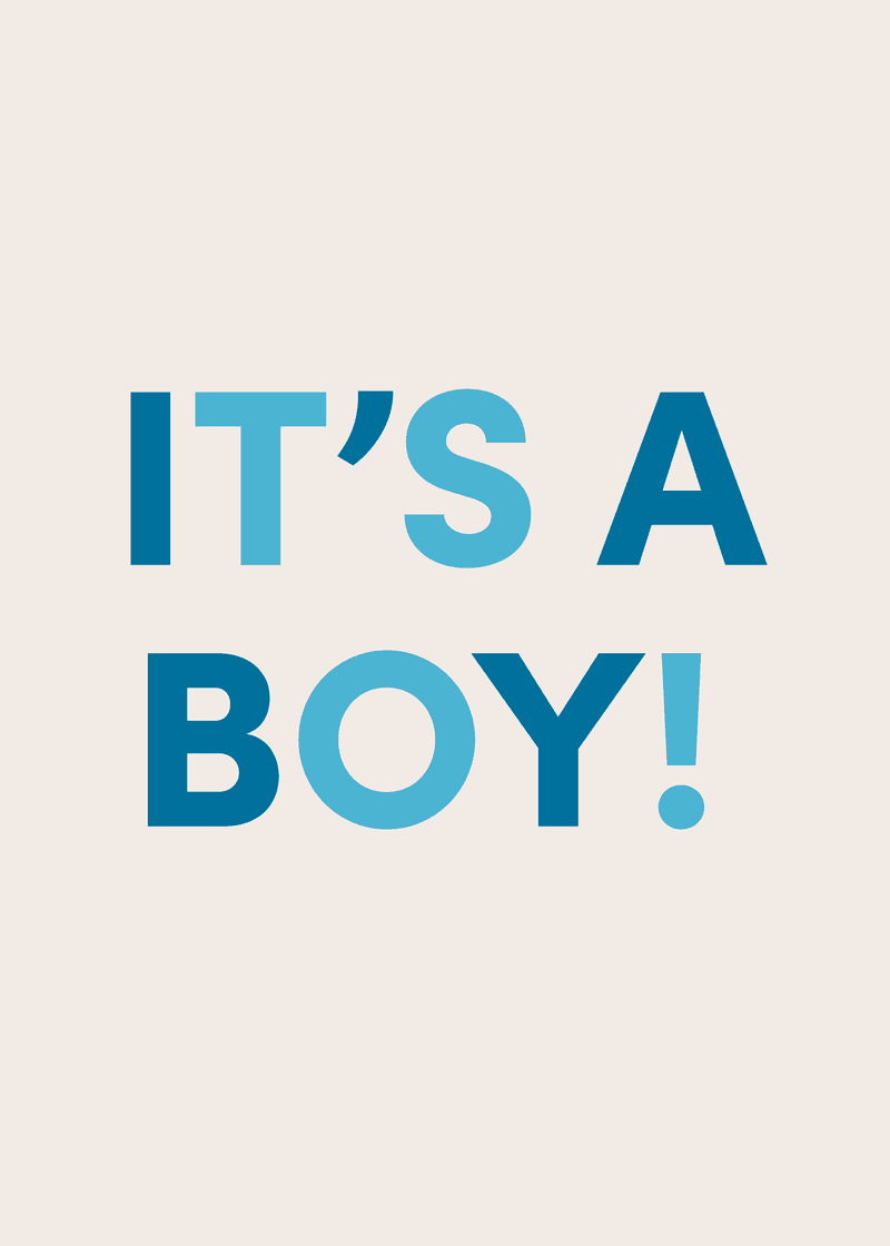 It's A Boy Greeting Card X6