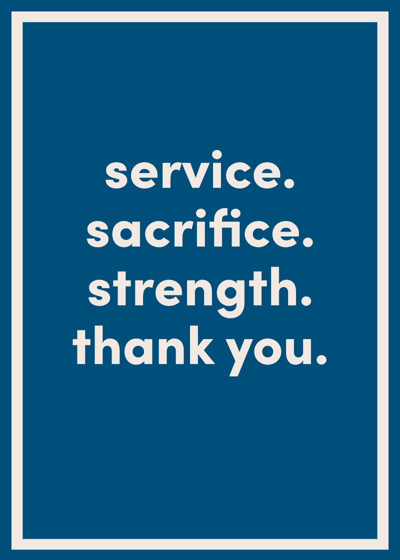 Thank You For Your Sacrifice Greeting Card O6