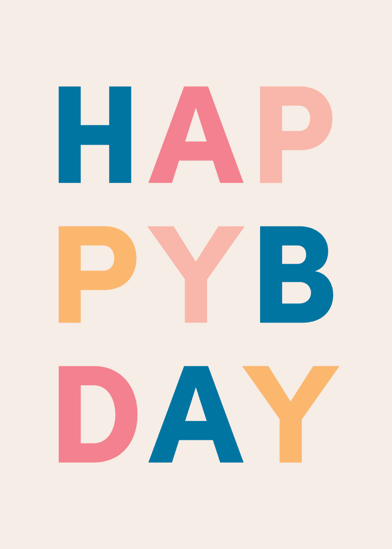 Happy Birthday Letters Greeting Card T2
