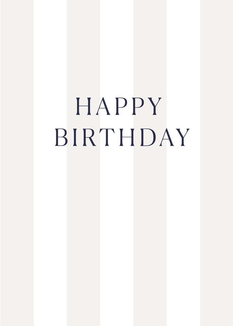 Happy Birthday Stripes Greeting Card A8