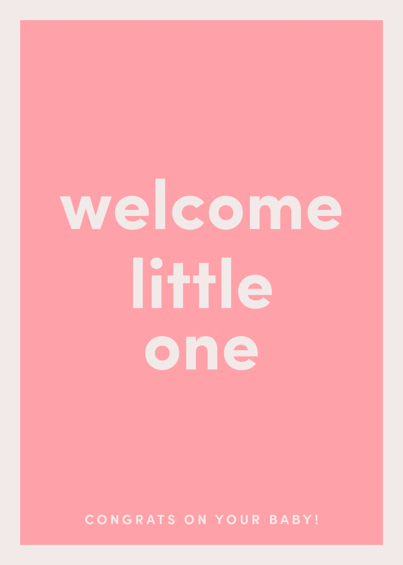 Welcome Little One Greeting Card X7