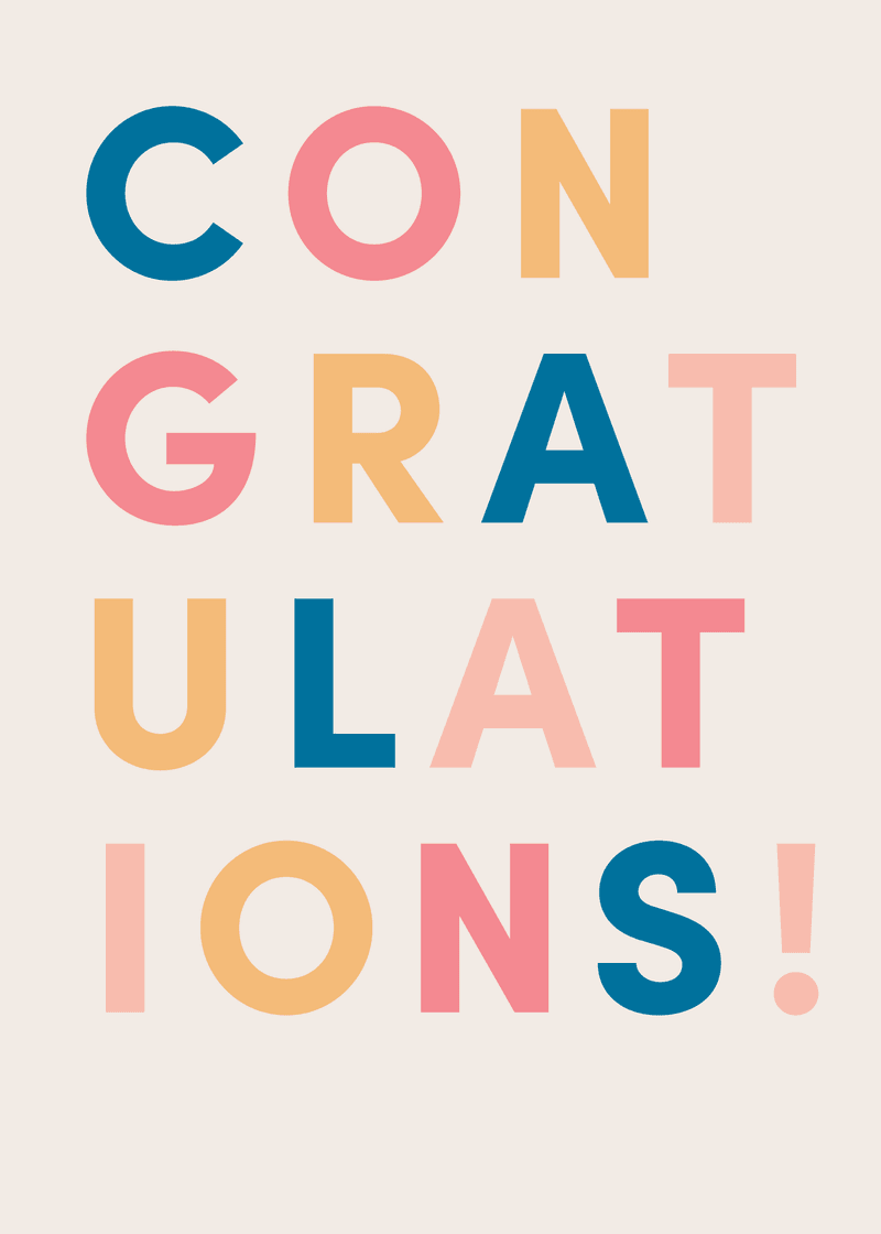 Congratulations Greeting Card X5