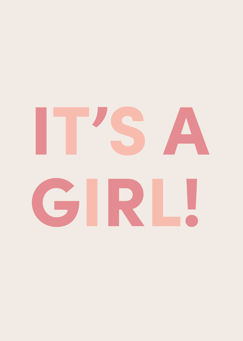 It's A Girl Greeting Card E1