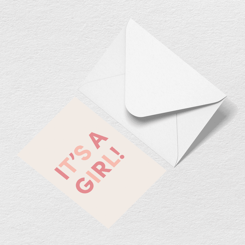 It's A Girl Greeting Card E1