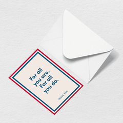 Thank You For All You Do Greeting Card O8