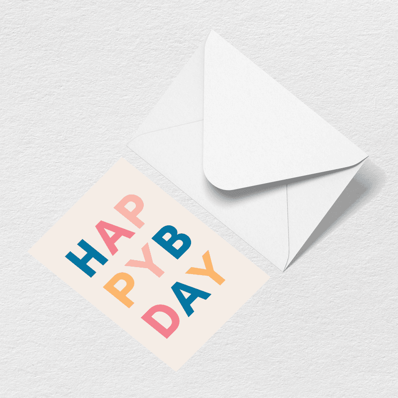 Happy Birthday Letters Greeting Card T2