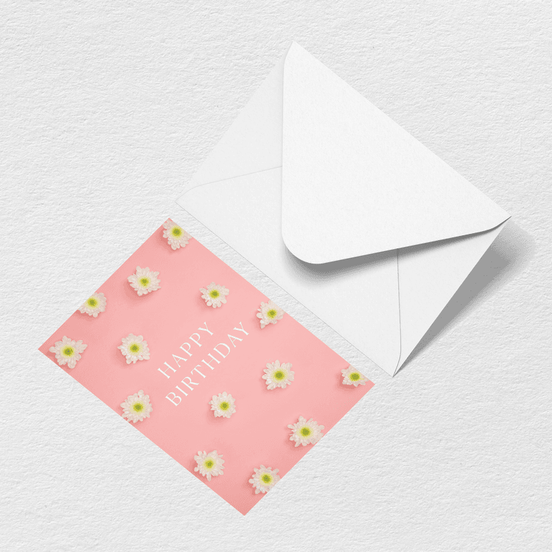 Happy Birthday Flowers Greeting Card L2